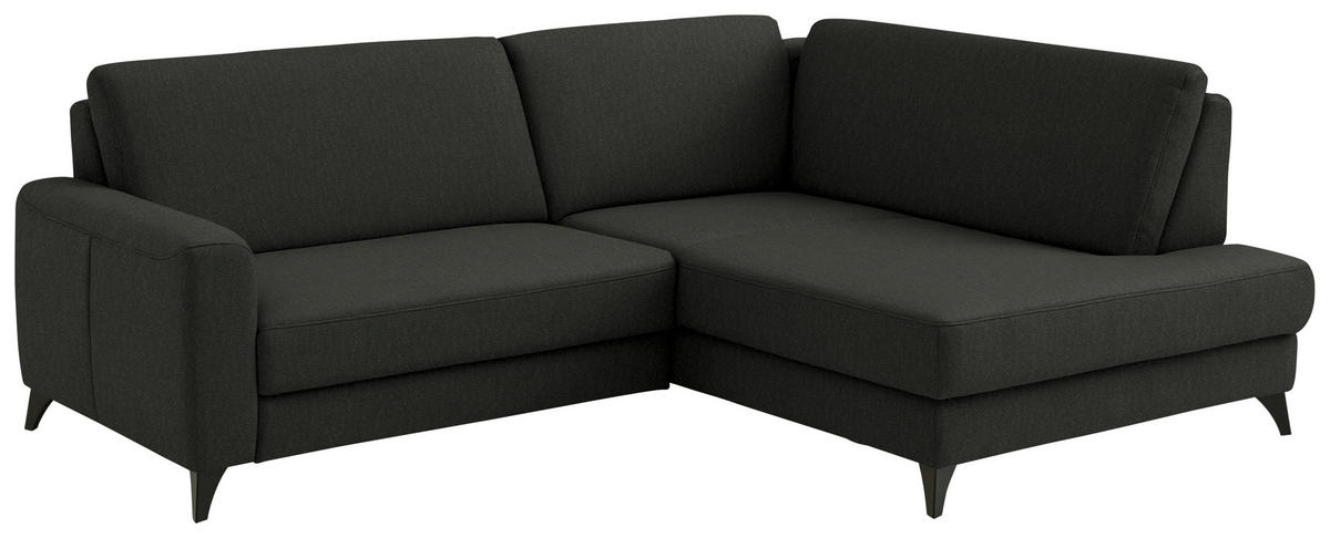 ECKSOFA  Chenille Anthrazit  - Anthrazit/Schwarz, Design, Textil/Metall (239/182cm) - Beldomo Comfort