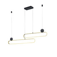 LED-HÄNGELEUCHTE 139/12/150 cm    - Messingfarben/Schwarz, Design, Metall (139/12/150cm) - Trio Leuchten