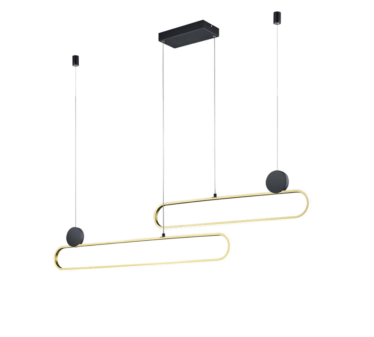 LED-HÄNGELEUCHTE 139/12/150 cm    - Messingfarben/Schwarz, Design, Metall (139/12/150cm) - Trio Leuchten