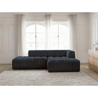 ECKSOFA  ANNECY Dunkelblau Bouclé  - Schwarz/Dunkelblau, MODERN, Kunststoff/Textil (262/170cm)
