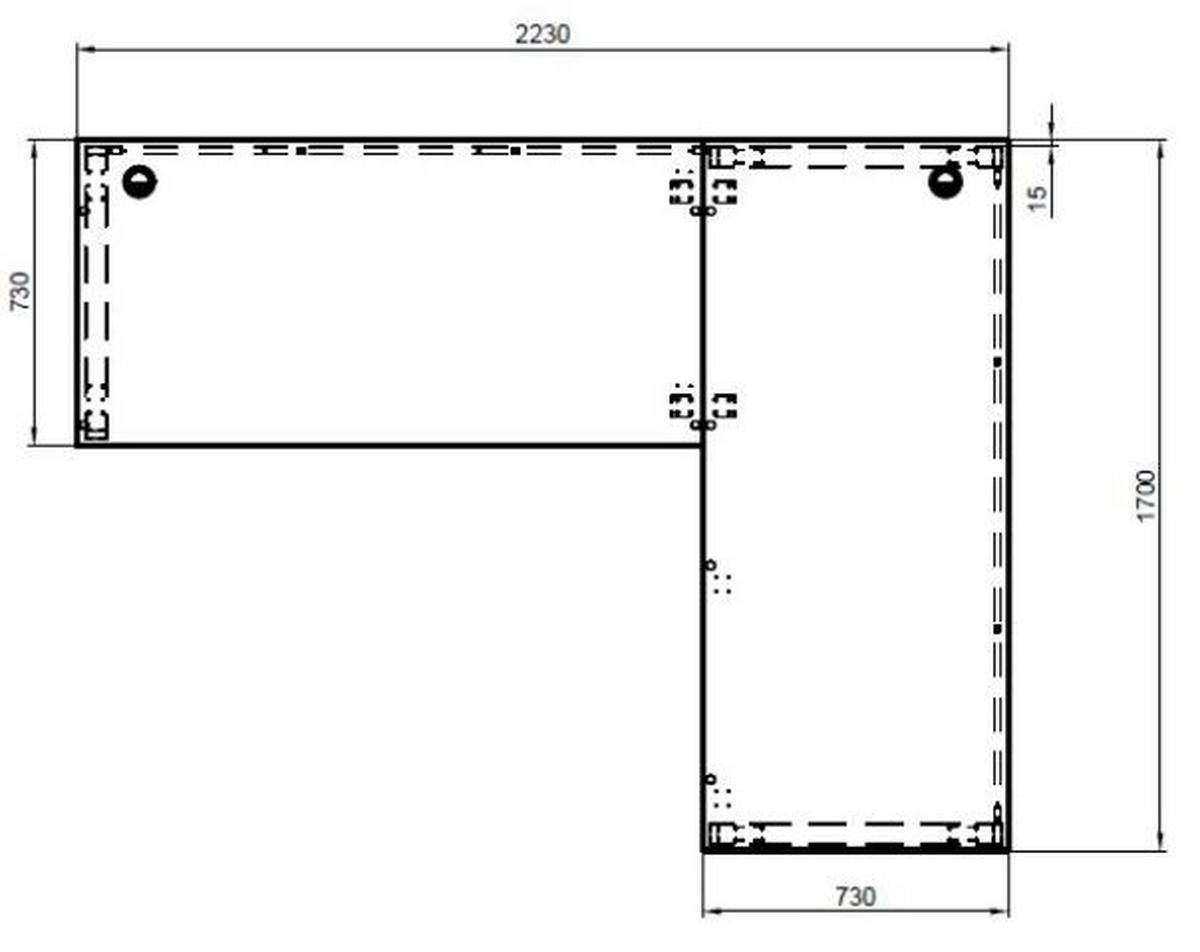 ECKSCHREIBTISCH 170+223/77/73 cm  in Hellgrau  - Hellgrau/Alufarben, Design, Holzwerkstoff/Metall (170+223/77/73cm) - MID.YOU
