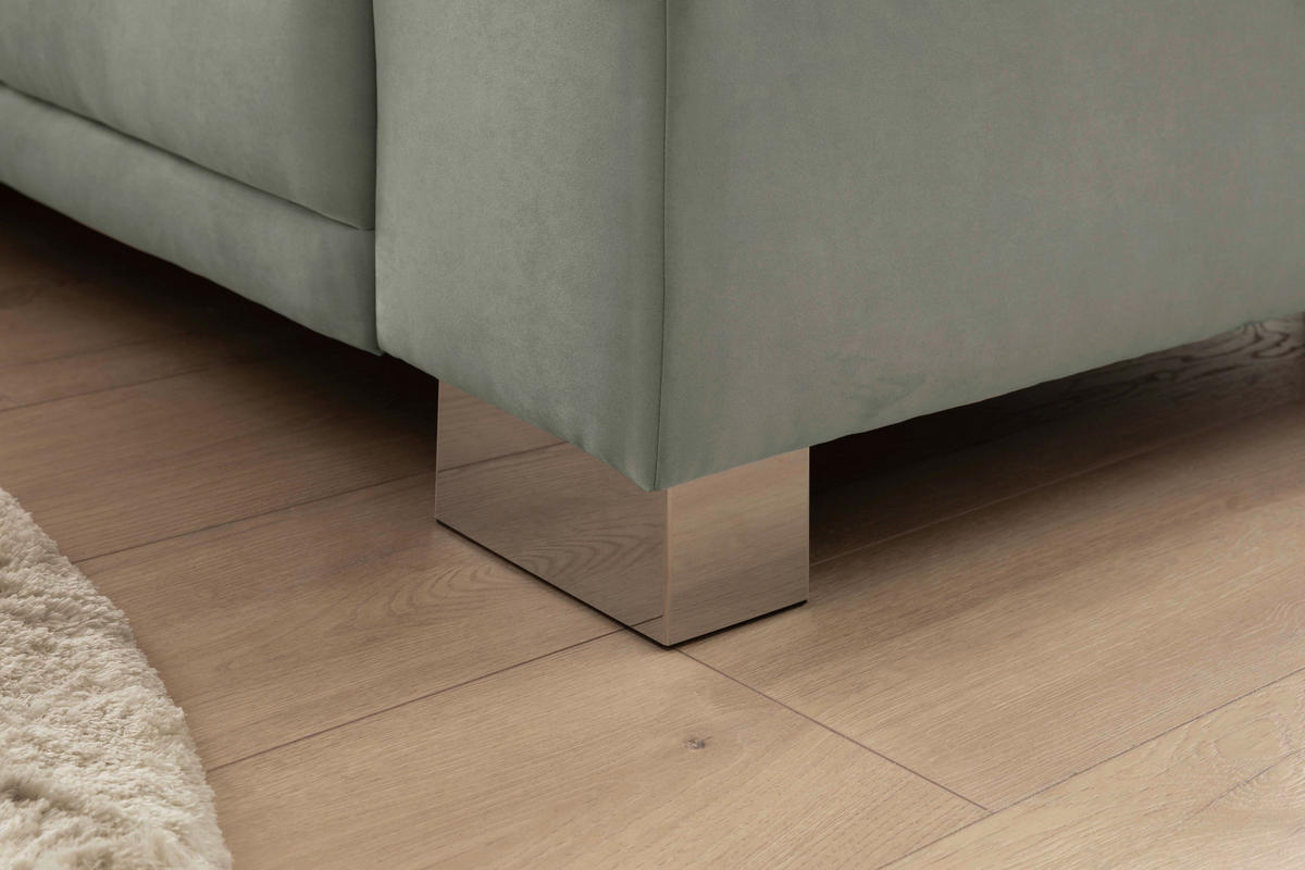 ECKSOFA in Mikrofaser Gelb, Orange  - Chromfarben/Gelb, Design, Holz/Textil (205/270cm) - Pure Home Lifestyle