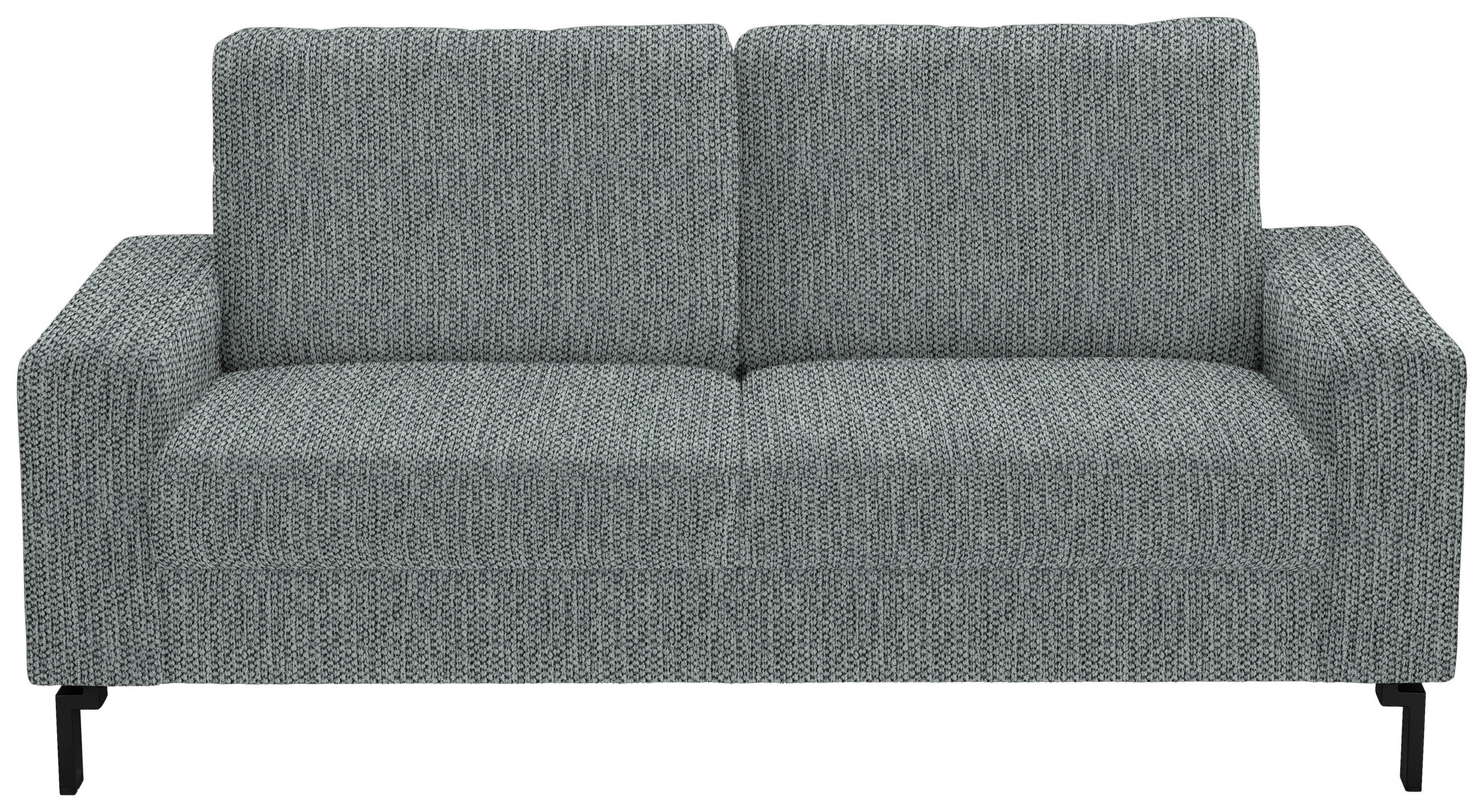 2-SITZER-SOFA  in Flachgewebe Grau  - Schwarz/Grau, Design, Textil/Metall (178/86/97cm) - Hom`in