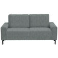 2-SITZER-SOFA  in Flachgewebe Grau  - Schwarz/Grau, Design, Textil/Metall (178/86/97cm) - Hom`in