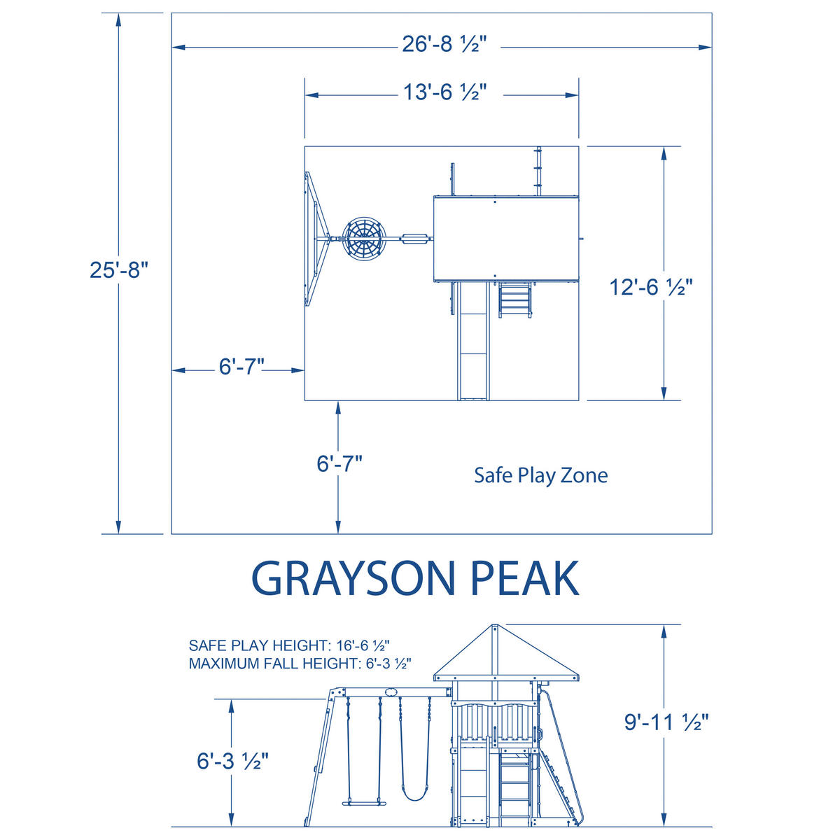 SPIELTURM GRAYSON PEAK 380/300/410 cm  - Braun/Grün, Konventionell, Holz (380/300/410cm)