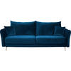SCHLAFSOFA Samt Blau  - Blau/Goldfarben, Design, Textil/Metall (235/96/104cm) - MID.YOU