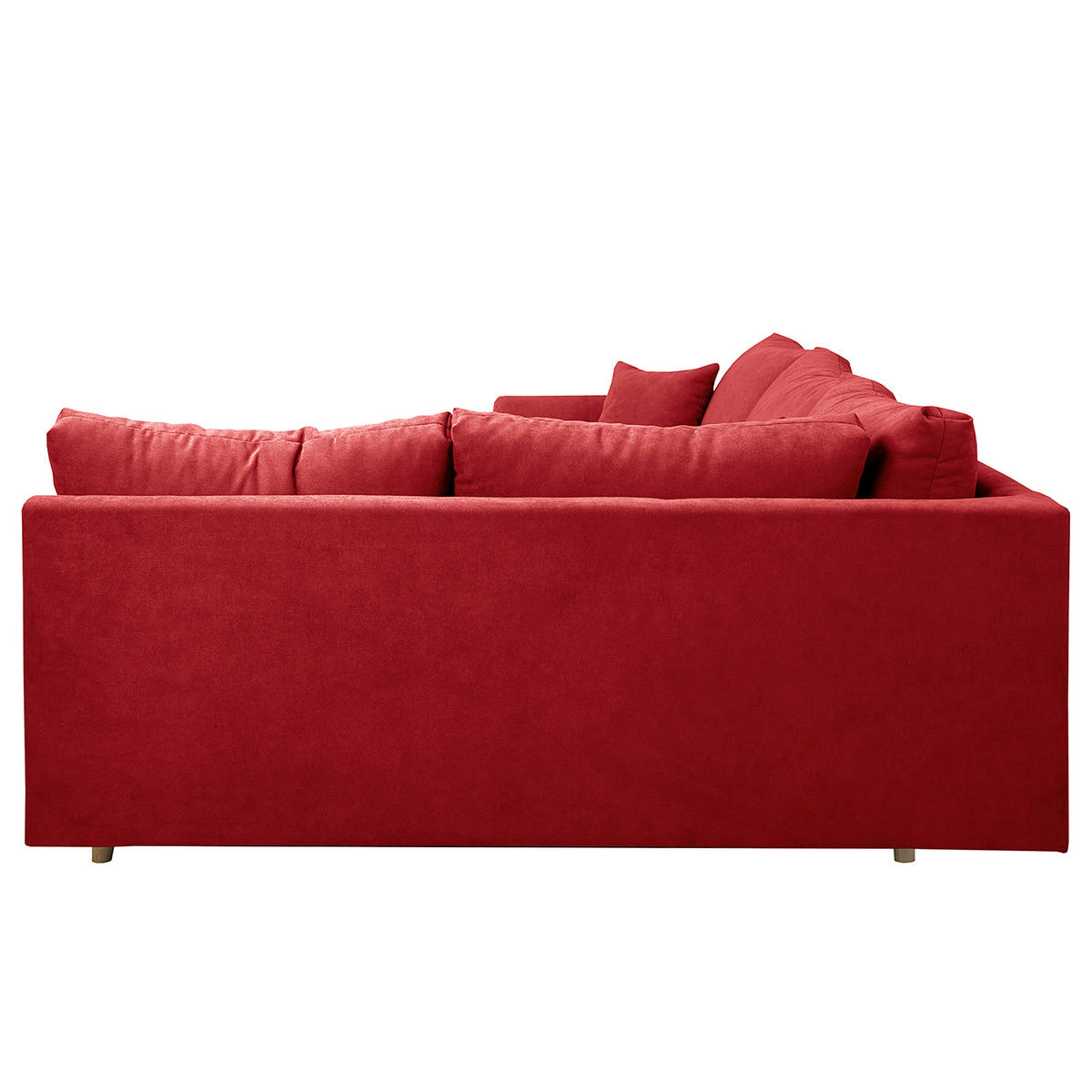 ECKSOFA Ariella in Mikrofaser Rot  231/161 cm  - Rot/Naturfarben, Design, Holz/Textil (231/161cm) - Livetastic