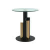 BEISTELLTISCH 46/46/52 cm Goldfarben rund  - Goldfarben, Design, Glas/Metall (46/46/52cm) - Kayoom