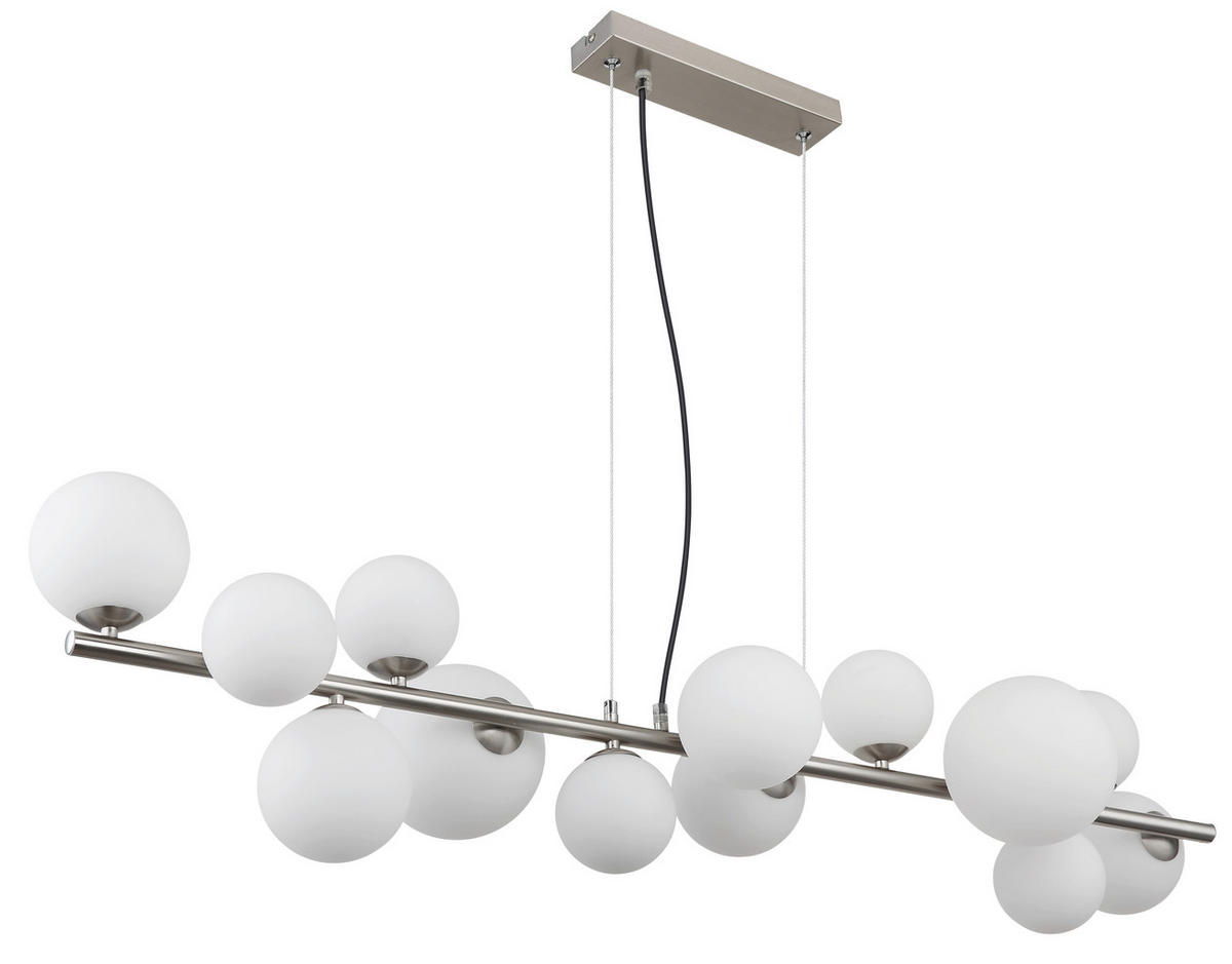 LED-HÄNGELEUCHTE  120/34,5 cm   - Transparent/Opal, Design, Glas/Kunststoff (120/34,5cm) - Globo