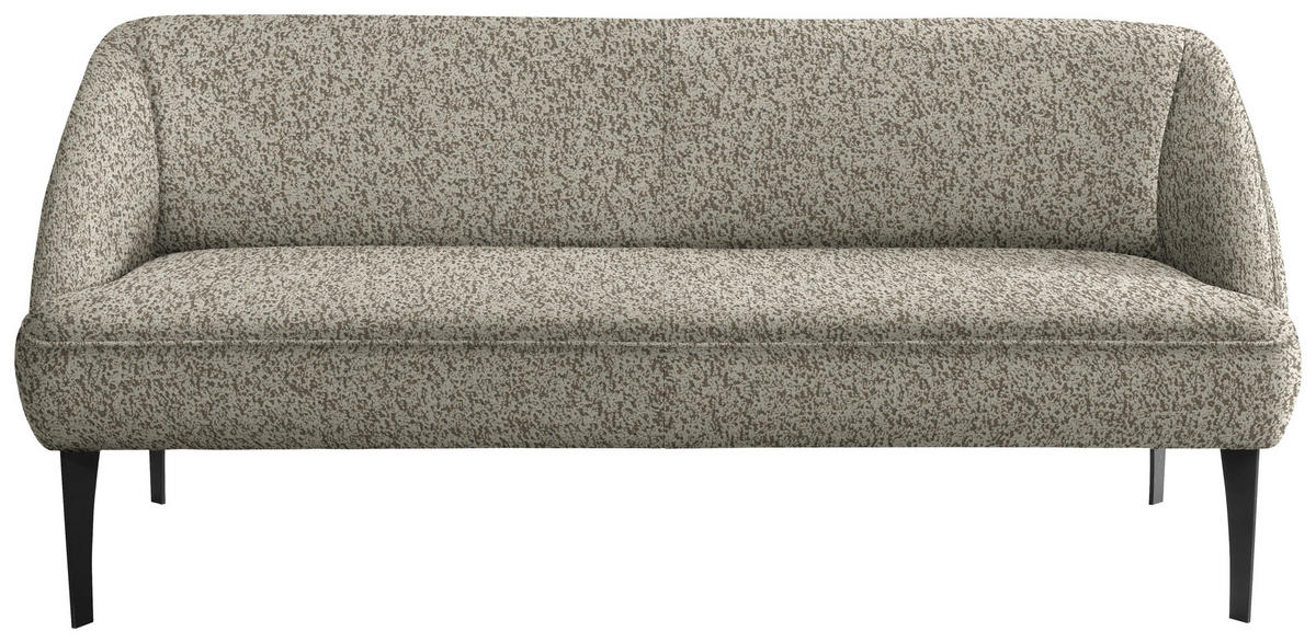 SITZBANK 197/85/72 cm Chenille Braun, Beige Metall  - Beige/Schwarz, KONVENTIONELL, Textil/Metall (197/85/72cm) - Moderano