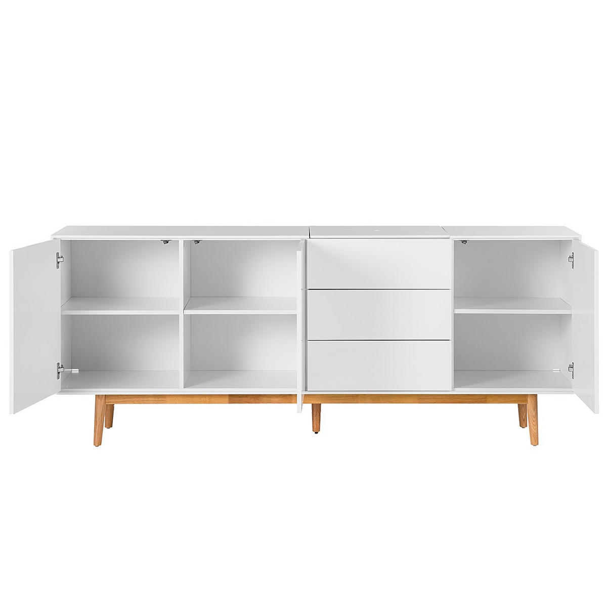 SIDEBOARD 200/80/45 cm  - Eichefarben/Weiß, Design, Holz/Holzwerkstoff (200/80/45cm) - home24