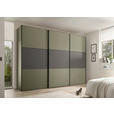 SCHWEBETÜRENSCHRANK  in Anthrazit, Salbeigrün  - Salbeigrün/Anthrazit, Holzwerkstoff/Metall (249/222/68cm) - Moderano