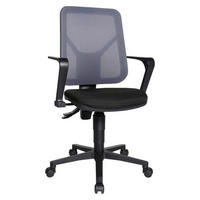 DREHSTUHL  in Flachgewebe, Netz Grau, Schwarz  - Schwarz/Grau, Modern, Kunststoff/Textil (46/97-109/46cm) - Topstar
