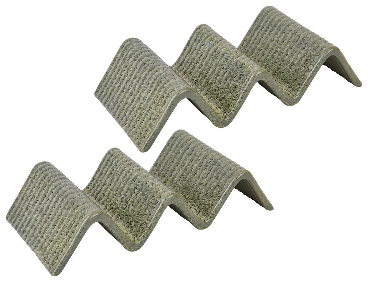 SERVIERSCHALENSET 2-teilig Streat Food   - Grün, Basics, Keramik (10,5/22cm) - Creatable