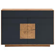 SIDEBOARD  in 120/87/40 cm  - Eichefarben/Anthrazit, MODERN, Glas/Holz (120/87/40cm) - Linea Natura