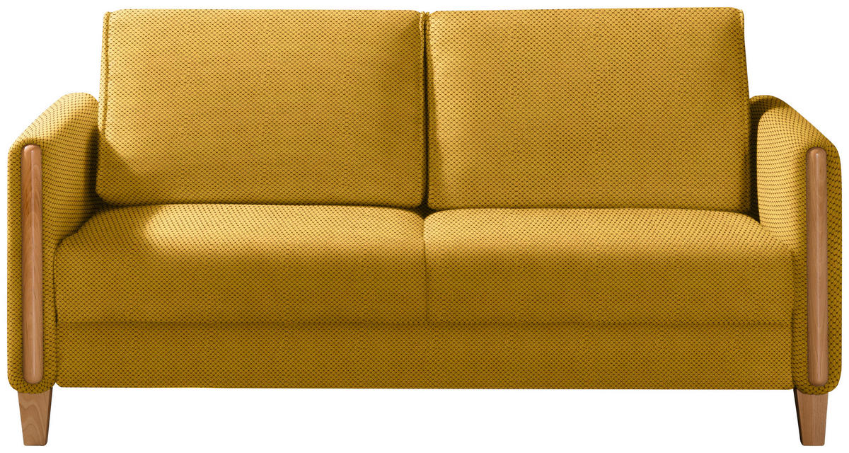 SCHLAFSOFA in Webstoff Buchefarben, Currygelb  - Currygelb/Buchefarben, Design, Holz/Textil (174/88/104cm) - Niels Andersson