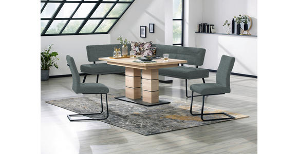 SCHWINGSTUHL  in Stahl Chenille  - Blaugrau/Schwarz, Design, Textil/Metall (47/93/58cm) - Dieter Knoll