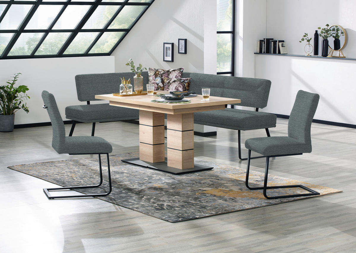 SCHWINGSTUHL  in Stahl Chenille  - Blaugrau/Schwarz, Design, Textil/Metall (47/93/58cm) - Dieter Knoll