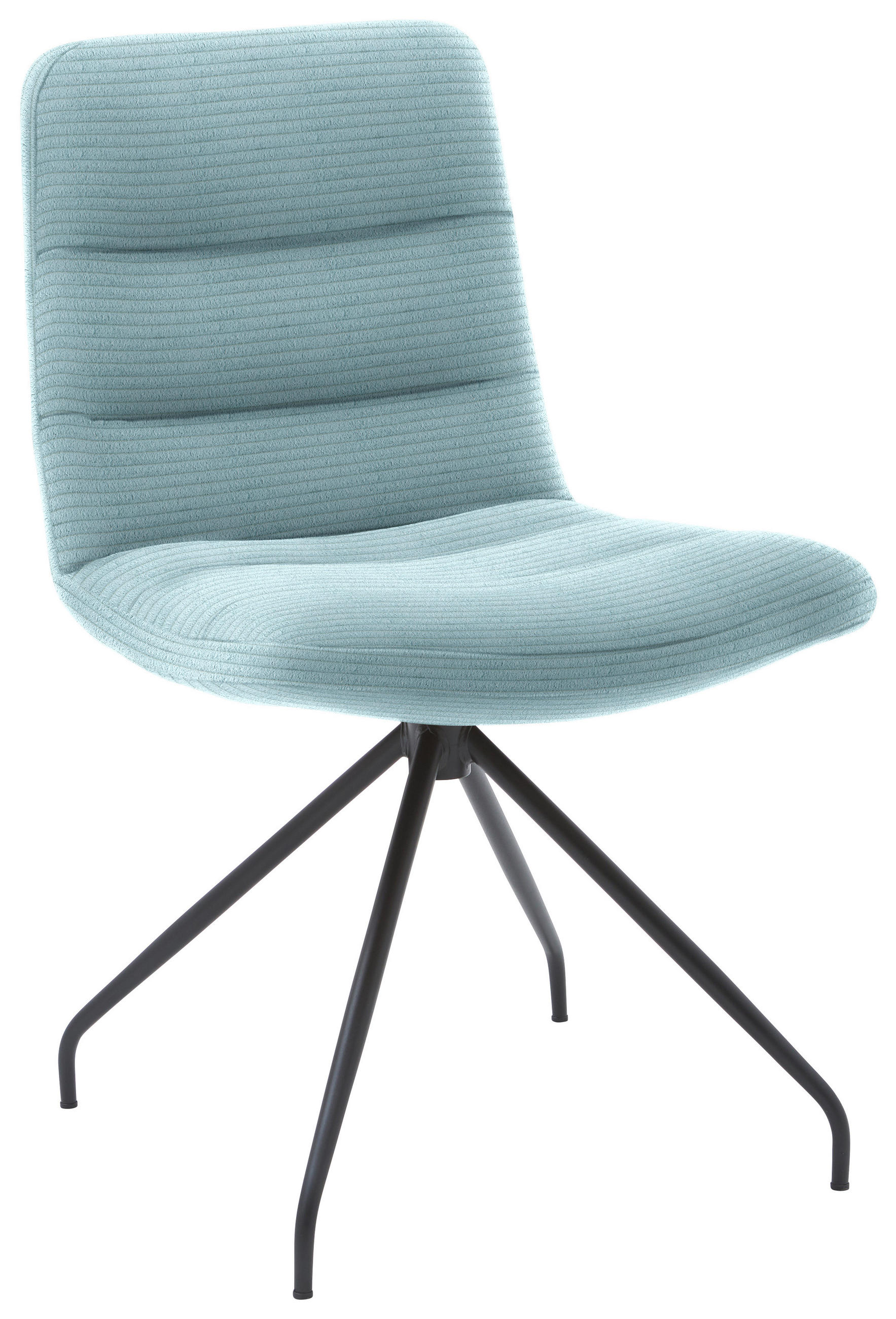 STUHL  in Cord Textil  - Schwarz/Hellblau, Design, Textil/Metall (52/88/66cm) - Dieter Knoll