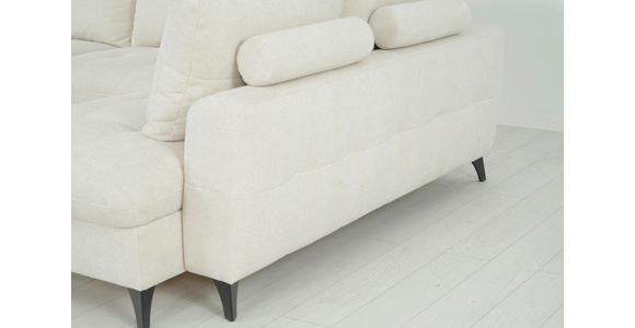 WOHNLANDSCHAFT Beige Chenille  - Beige/Schwarz, KONVENTIONELL, Textil/Metall (160/340/188cm) - Xora