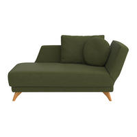 RÉCAMIERE in Flachgewebe Dunkelgrün  - Dunkelgrün/Eichefarben, Modern, Holz/Textil (205/74-87/94cm) - Bali