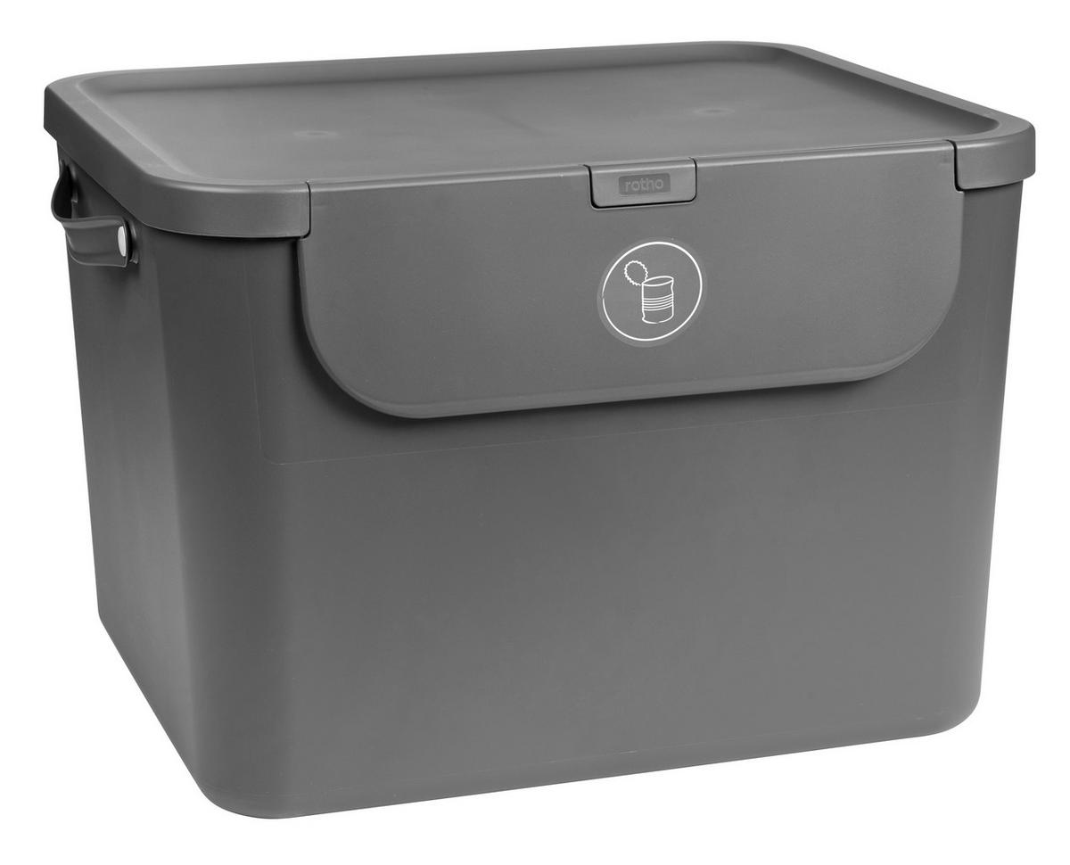 ABFALLEIMER ALBULA 55 L  - Anthrazit, Basics, Kunststoff (40,5/34/52,3cm) - Rotho