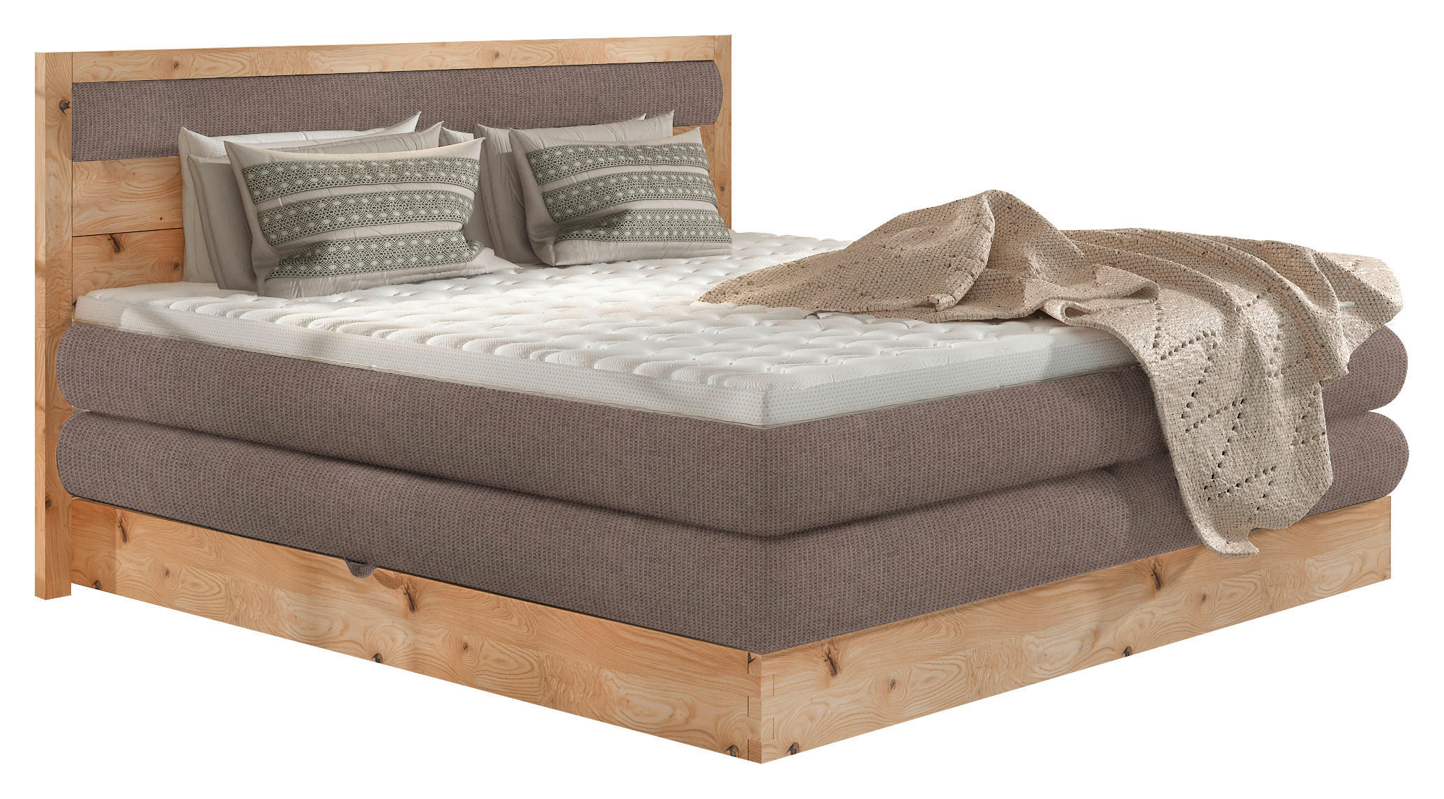 BOXSPRINGBETT 160/200 cm  in Braun, Eichefarben  - Eichefarben/Schwarz, Konventionell, Holz/Holzwerkstoff (160/200cm) - Valnatura