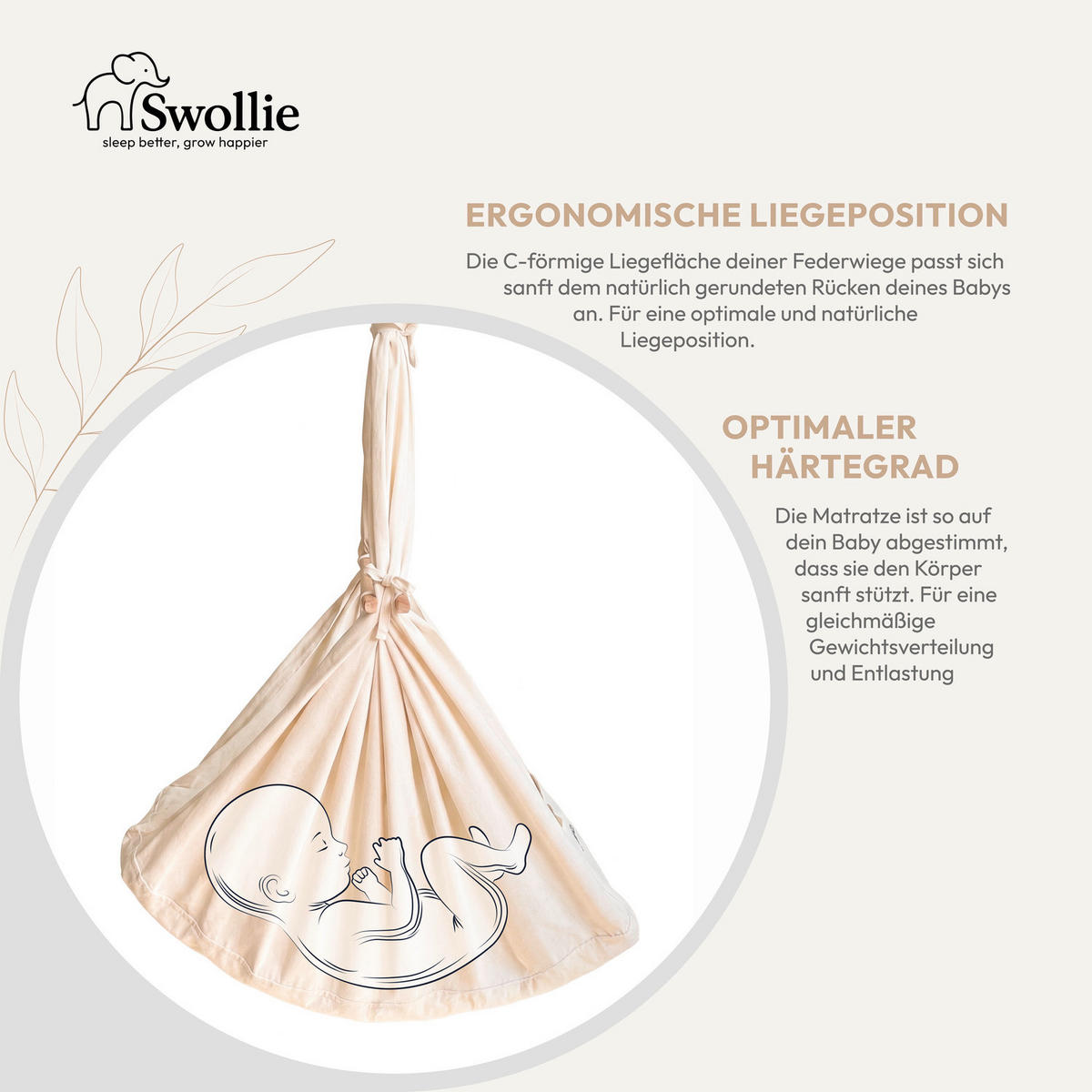 FEDERWIEGE  120/120/194 cm  - Grau, Basics, Textil (120/120/194cm)