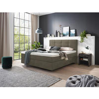 BOXSPRINGBETT 160/200 cm  Hellbraun  - Chromfarben/Hellbraun, Konventionell, Kunststoff/Textil (160/200cm) - Voleo