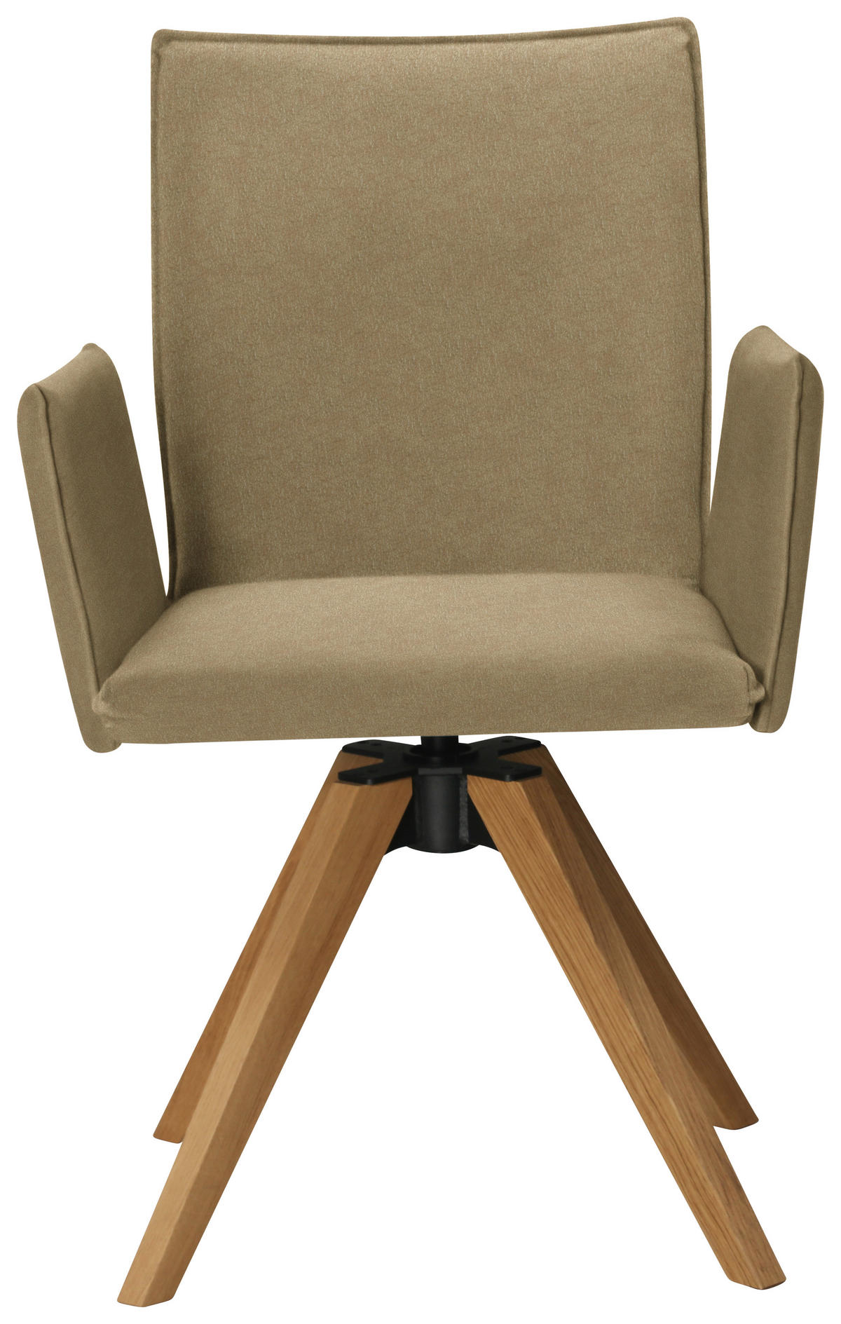 ARMLEHNSTUHL  in Lederlook  - Eichefarben/Olivgrün, Konventionell, Holz/Textil (64/91/61cm) - Moderano