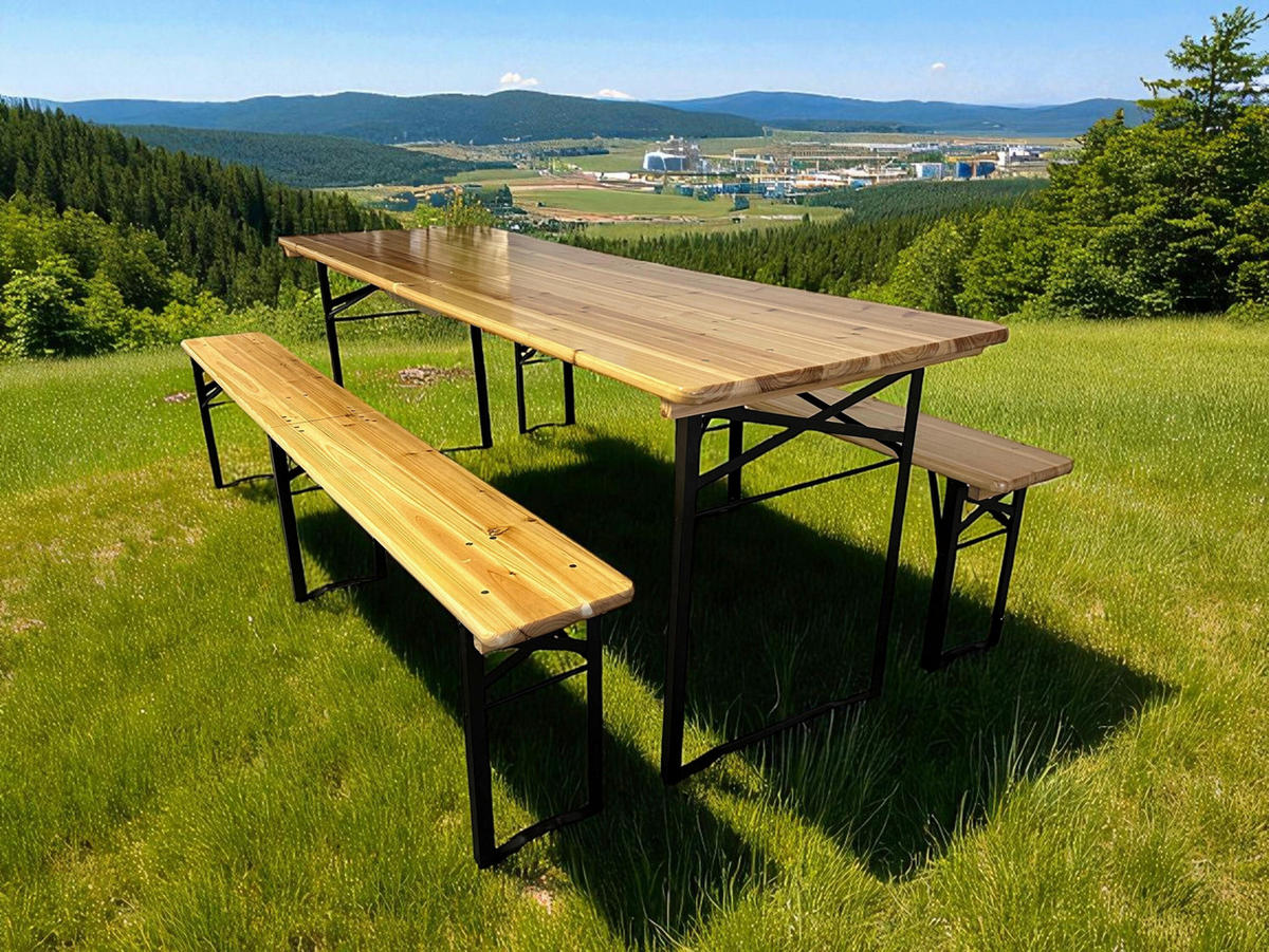 BIERTISCHGARNITUR Spiesstanne  - Braun, Basics, Holz (220/70/77cm)