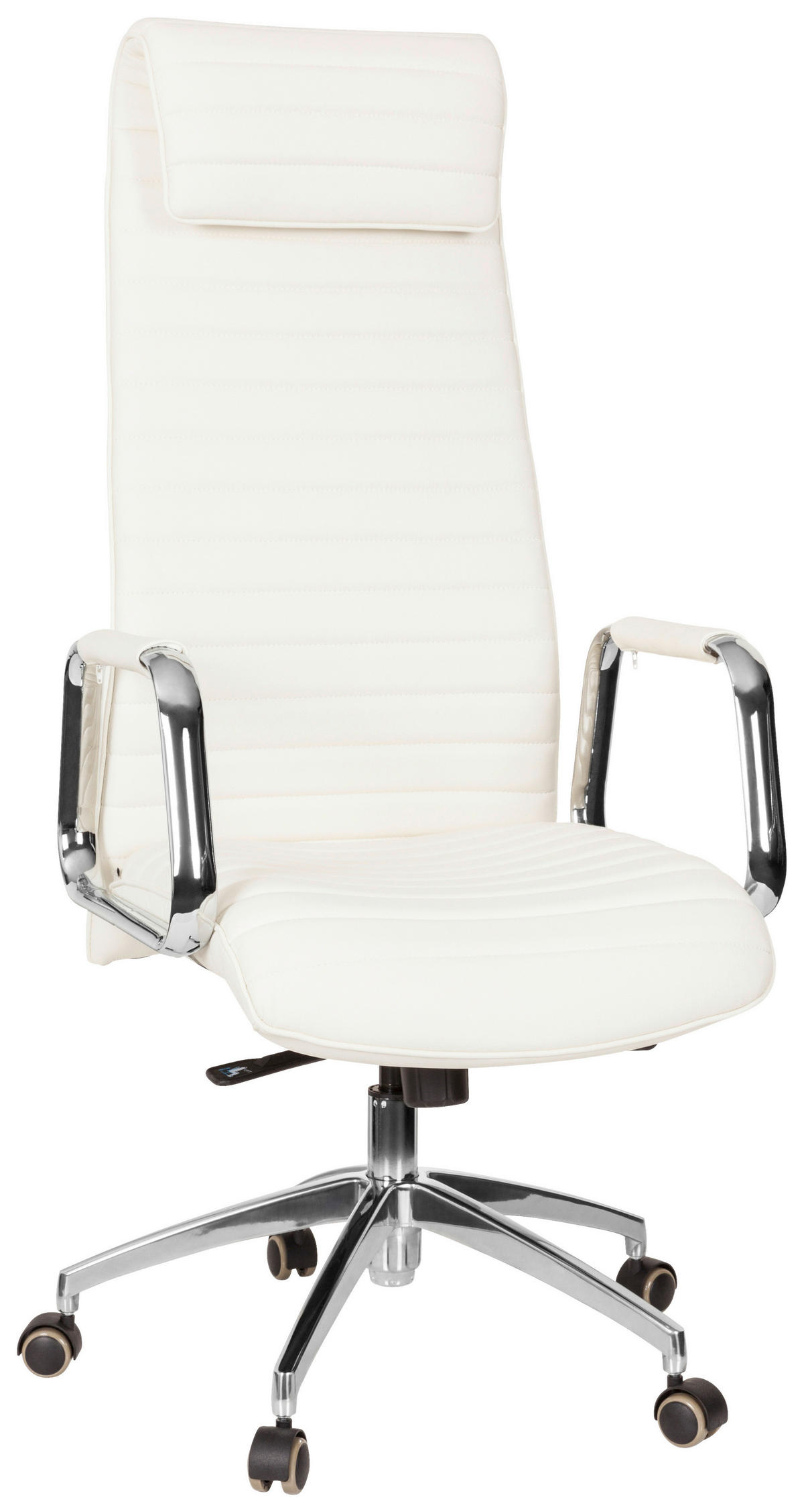 DREHSTUHL  in Lederlook Creme, Silberfarben  - Silberfarben/Creme, MODERN, Leder/Kunststoff (59/139/50cm) - MID.YOU