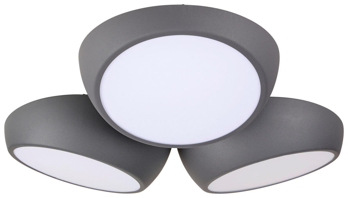 LED-DECKENLEUCHTE Bubbles 52/48,5/12,5 cm   - Anthrazit, LIFESTYLE, Metall (52/48,5/12,5cm) - Novel