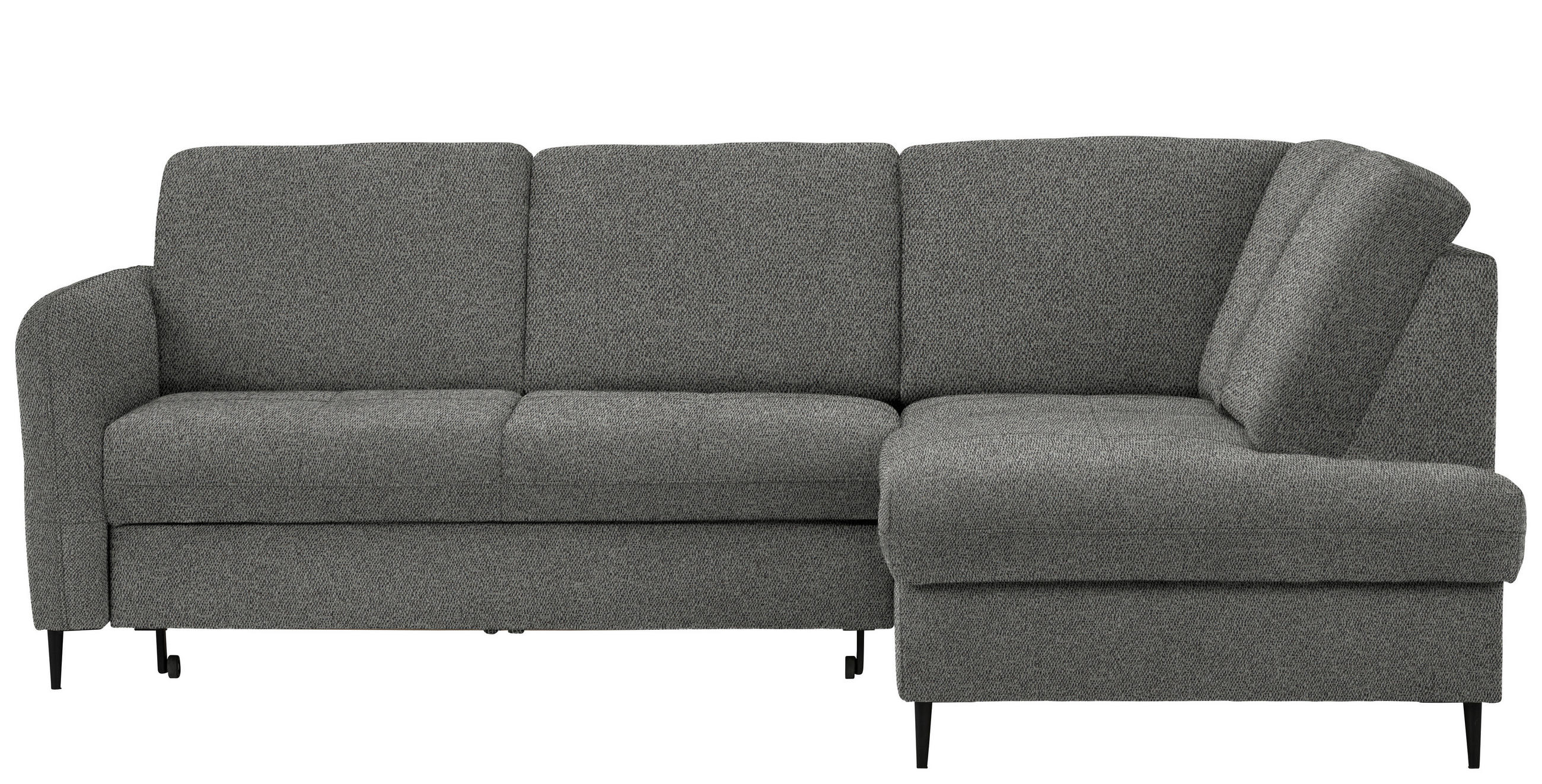 ECKSOFA Dunkelgrau Chenille  - Dunkelgrau/Schwarz, MODERN, Holz/Textil (241/184cm) - Carryhome