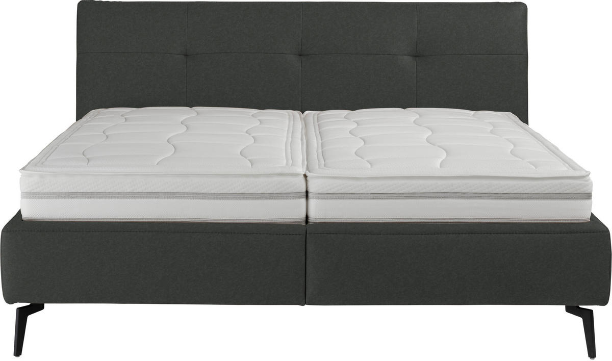POLSTERBETT 180/200 cm  in Dunkelgrau  - Weiss/Dunkelgrau, Modern, Holz/Holzwerkstoff (180/200cm) - Beldomo - Sleep