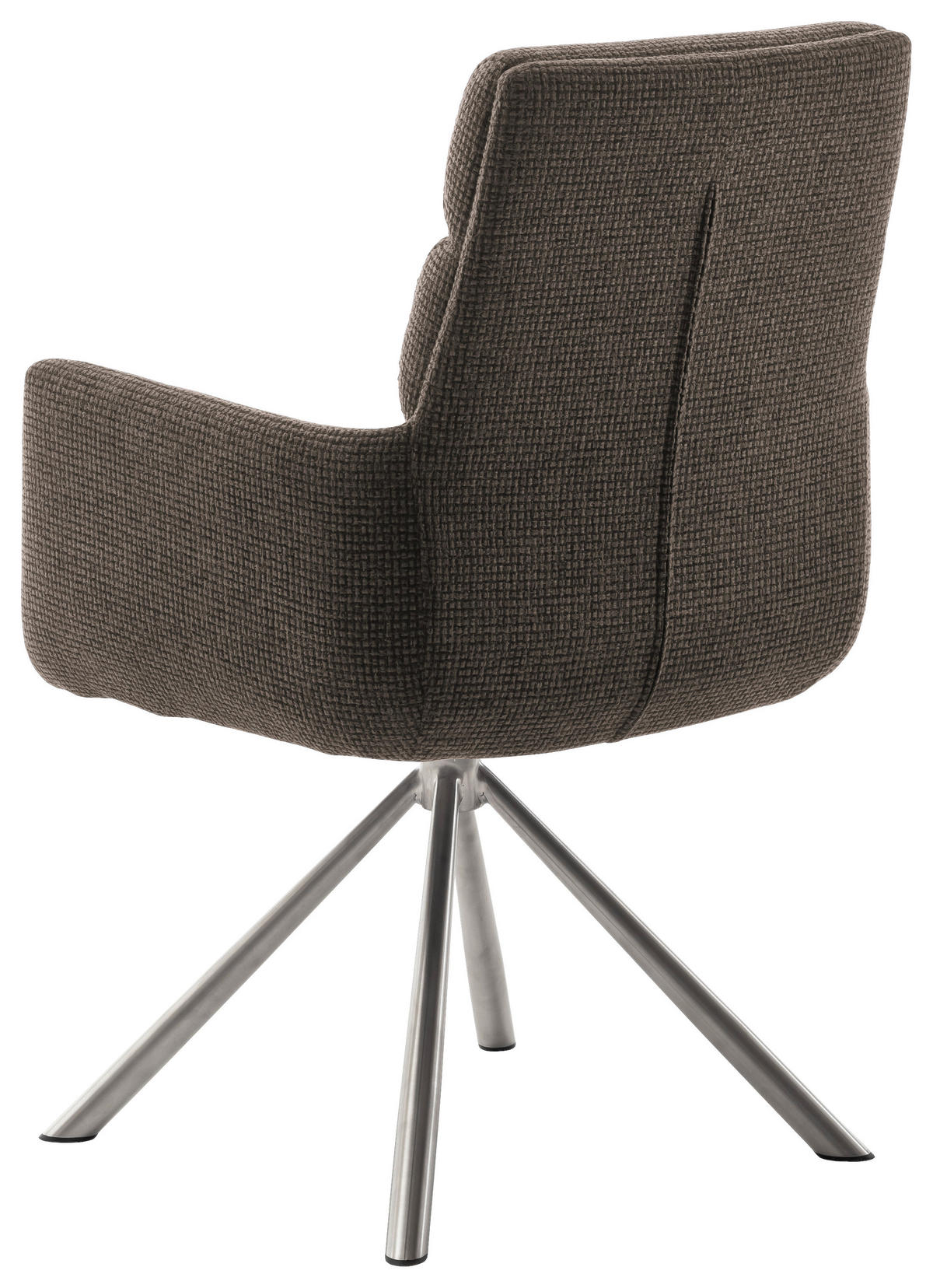 ARMLEHNSTUHL  in Edelstahl Webstoff  - Edelstahlfarben/Cappuccino, Design, Textil/Metall (61/90/64cm) - Dieter Knoll