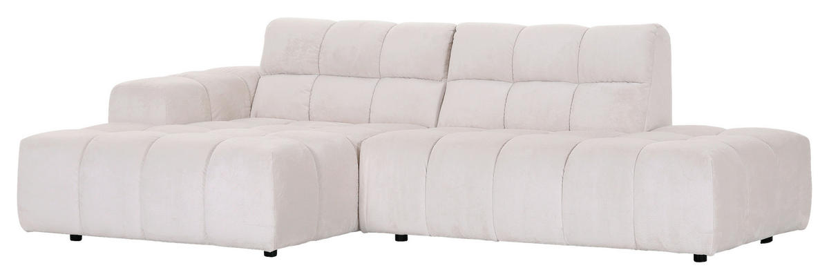 HÖRNSOFFA i plysch vit  - vit/svart, Klassisk, textil/plast (155/282cm) - MID.YOU