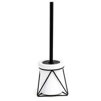 GARNITURĂ DE PERIE PENTRU WC in metal, ceramică  plastic   - alb/negru, Basics, ceramică/plastic (14,5/42/14,5cm) - Sadena