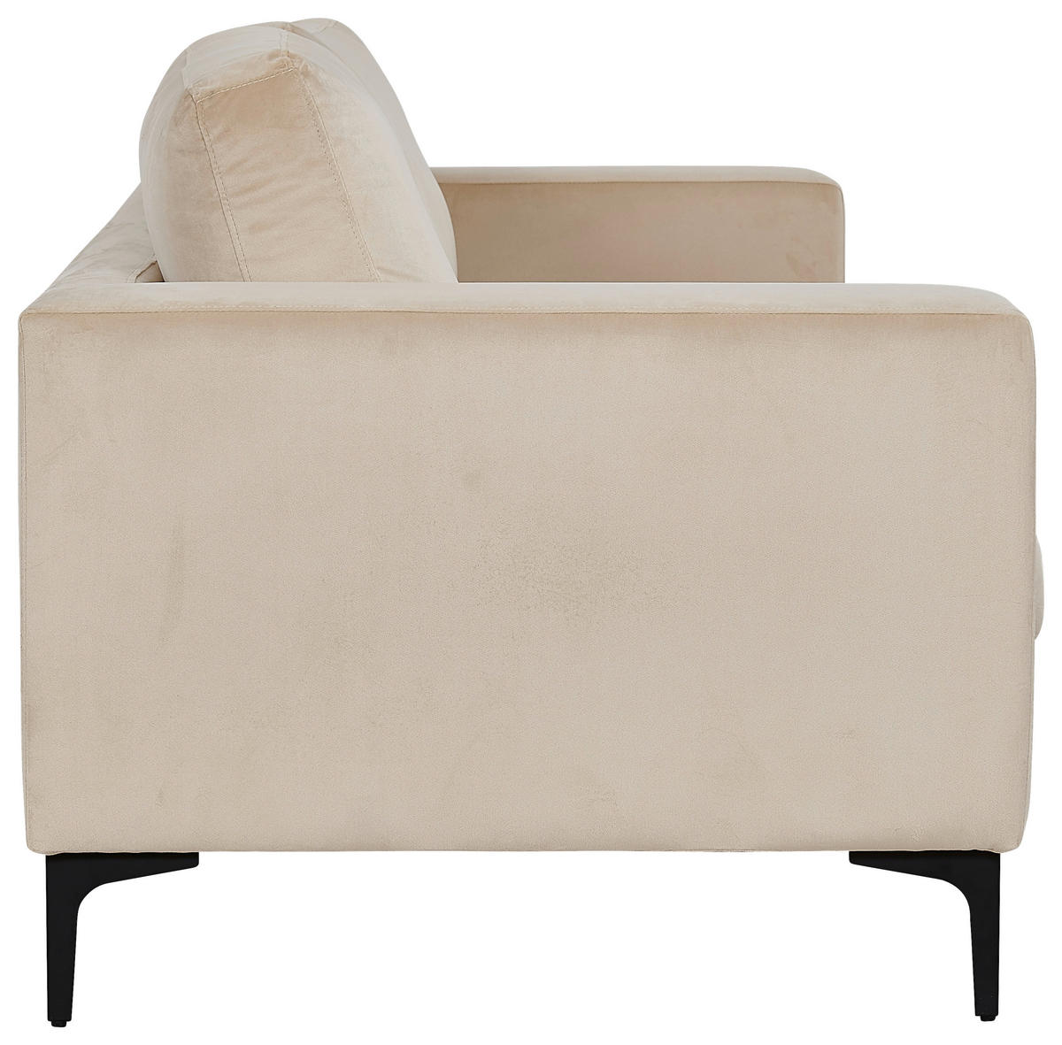 2-SITZER-SOFA in Schwarz, Beige  - Beige/Schwarz, Design, Kunststoff/Textil (215/84/88cm) - Livetastic