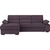 ECKSOFA in Webstoff Violett  166/258 cm  - Dunkelbraun/Violett, KONVENTIONELL, Kunststoff/Textil (166/258cm) - Cantus