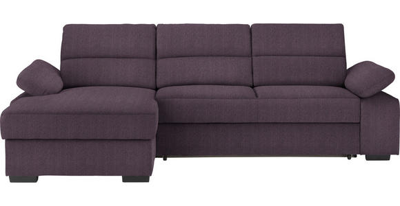 ECKSOFA Violett Webstoff  - Dunkelbraun/Violett, KONVENTIONELL, Kunststoff/Textil (166/258cm) - Cantus