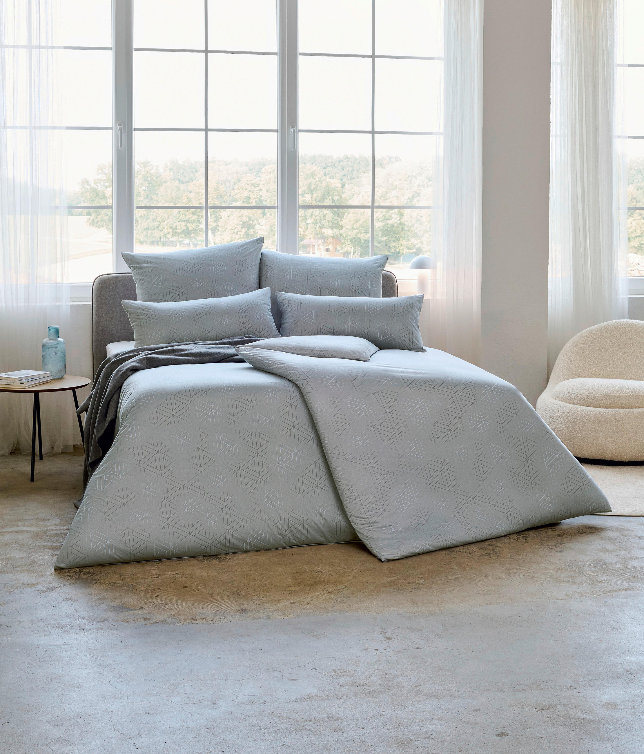 BETTWÄSCHE Pippa Interlock-Jersey 155/220 cm  - Grau, Basics, Textil (155/220cm) - Estella