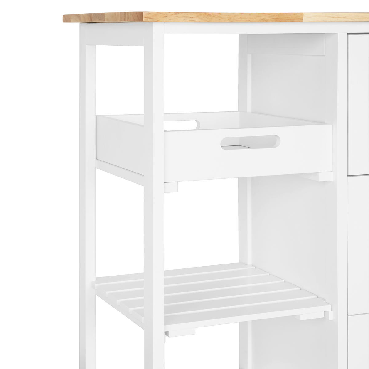 KÜCHENINSEL   in Naturfarben, Weiß  - Weiß/Naturfarben, Basics, Holz/Holzwerkstoff (67/84/37cm) - MID.YOU