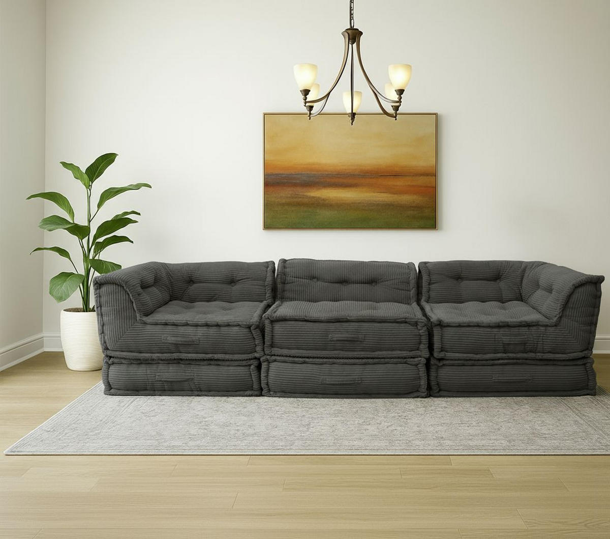 SOFAELEMENT FLEXI in Cord Grau  - Grau, Design, Textil (80/43/80cm) - P & B