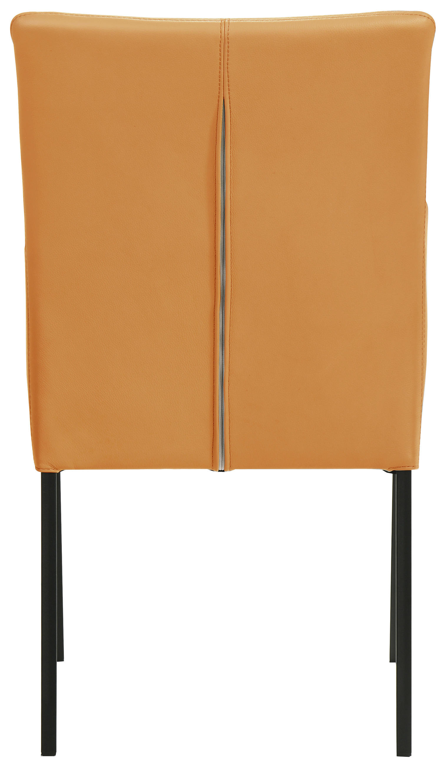 ARMLEHNSTUHL  in Echtleder pigmentiert  - Cognac/Schwarz, Design, Leder/Metall (56/96/62cm) - Johann Jakob