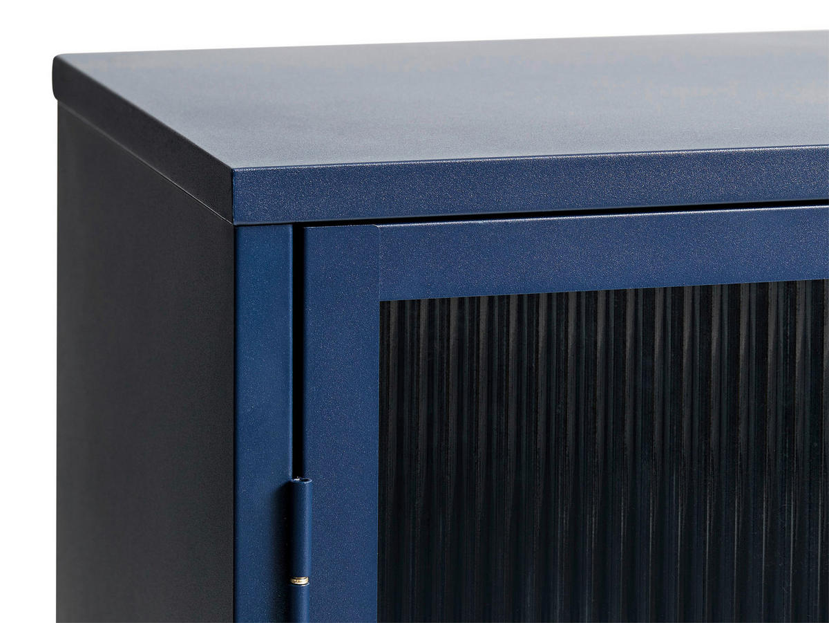 SIDEBOARD  in 132/85/40 cm  - Goldfarben/Dunkelblau, Design, Glas/Metall (132/85/40cm) - Lomoco