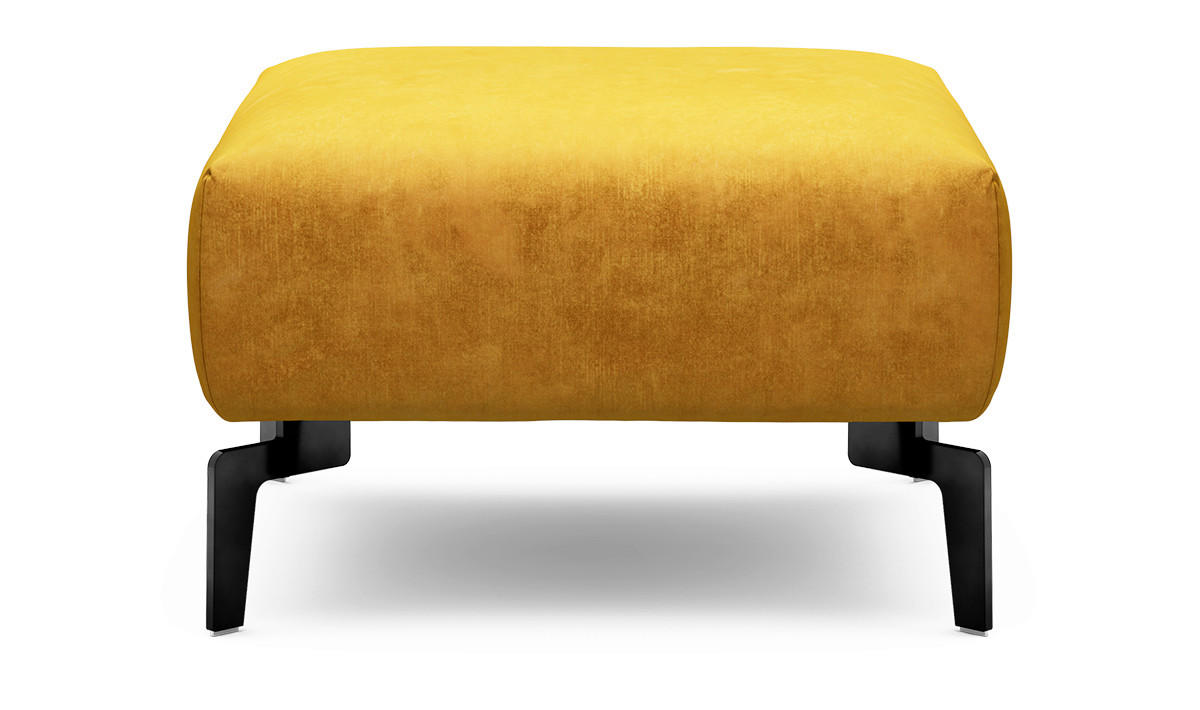 HOCKER Samt Gelb  - Gelb/Schwarz, Design, Textil/Metall (70/70/46cm) - SENSOO