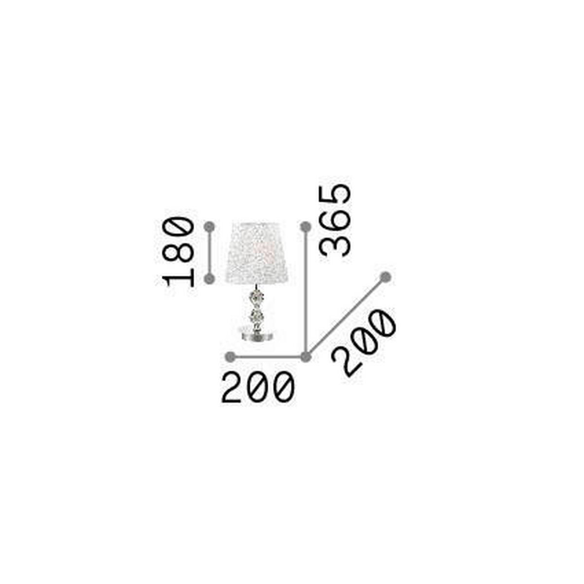 TISCHLEUCHTE 20/36,5 cm   - Chromfarben/Transparent, KONVENTIONELL, Glas/Textil (20/36,5cm)