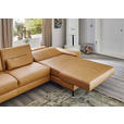 ECKSOFA Latina Plus in Echtleder Currygelb  175/334 cm  - Currygelb/Schwarz, Design, Leder/Metall (175/334cm) - Dieter Knoll