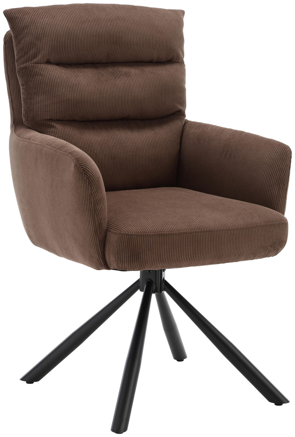 ARMLEHNSTUHL  in Cord  - Schwarz/Braun, KONVENTIONELL, Textil/Metall (58/94/67cm) - Boxxx